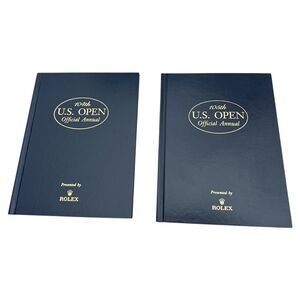 Lot 2 US Open Rolex Annuals 2004 2005 Hardcover VG+ Golf Books Tiger Goosen
